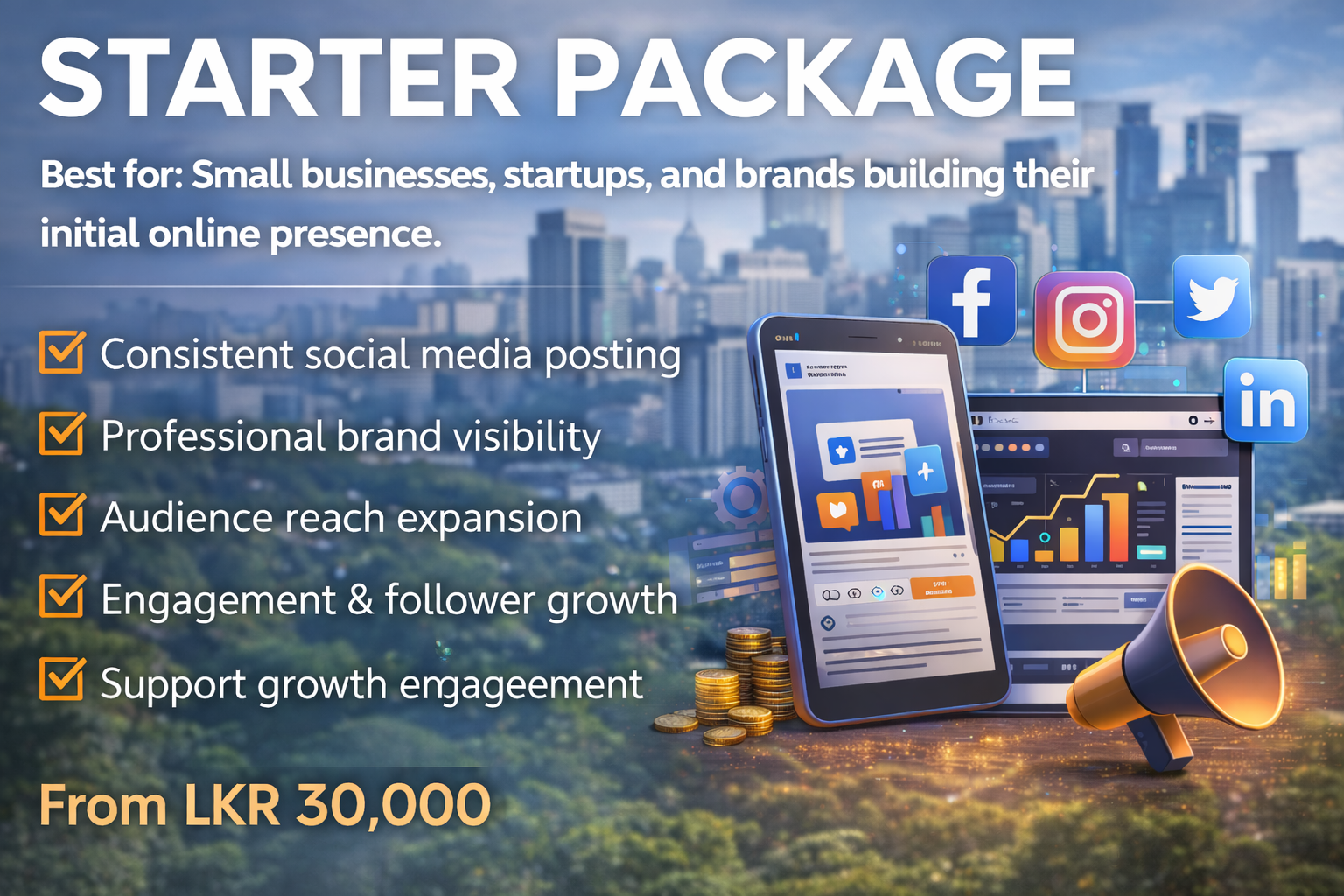 Starter Social Media Package Sri Lanka for small businesses and startups