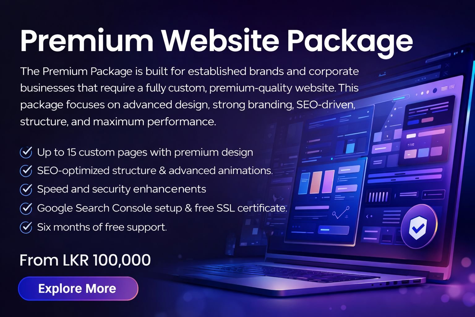 Premium Website Package Sri Lanka Luxury Website Design by AYQ Solutions